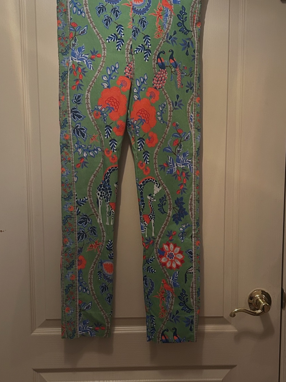 Gretchen Scott Designs Green Floral & Bird Straight Leg pant